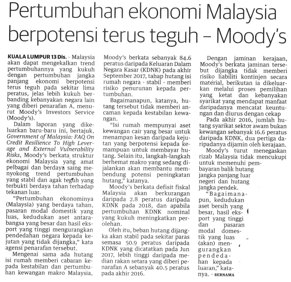 Perbadanan Perusahaan Kecil Dan Sederhana Malaysia Pertumbuhan Ekonomi Malaysia Berpotensi Terus Teguh Moody S