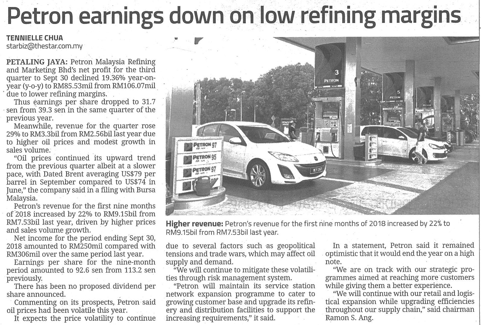 SME Corporation Malaysia - Petron earnings down on low ...