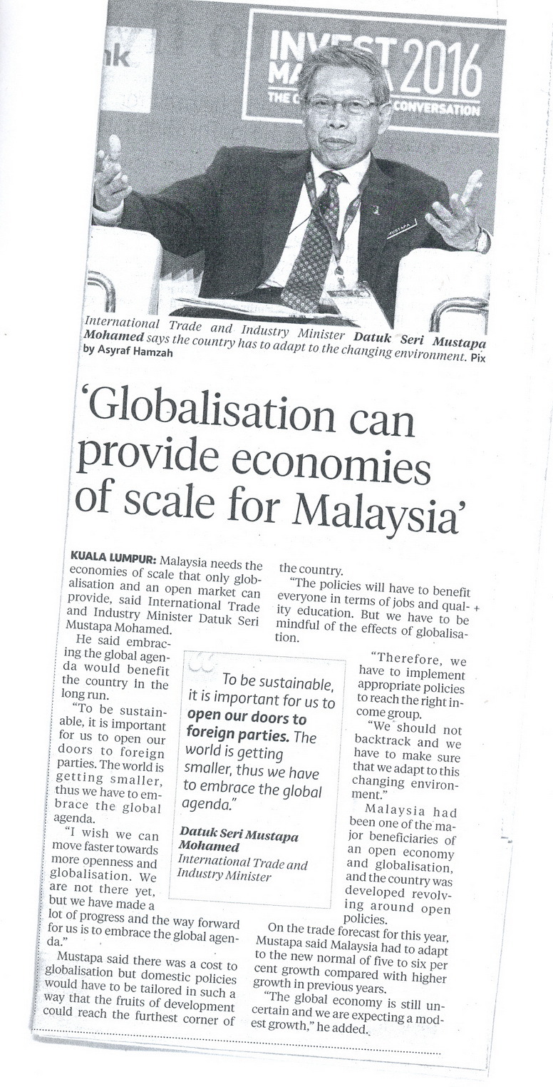 Globalisation can provide economies of scale for Malaysia resize