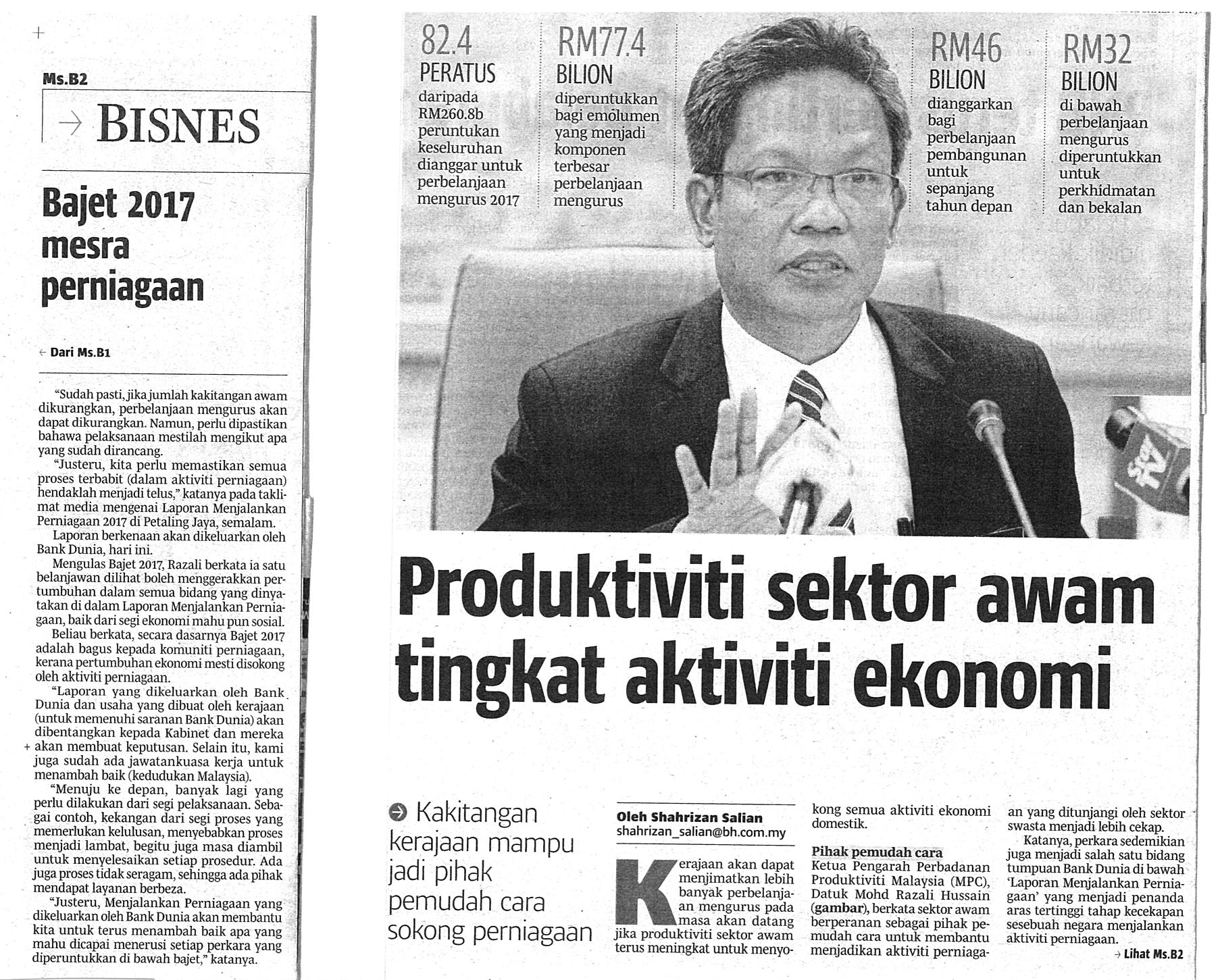 SME Corporation Malaysia - Bajet 2017 mesra perniagaan